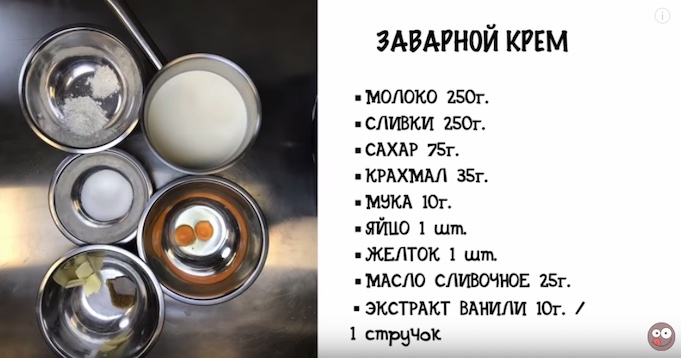 рецепт классического заварного крема