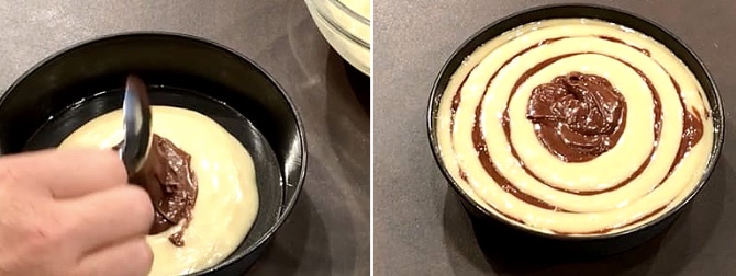 Как собрать мраморный торт на йогурте