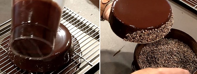 как украсить Мраморный торт в шоколадной глазури