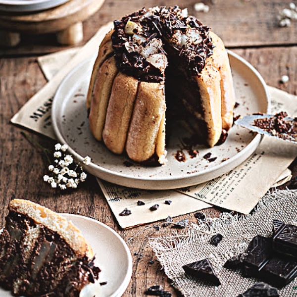 Французский пирог с шоколадом и грушами (без выпечки)