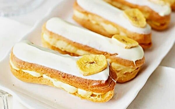 Эклеры с банановым кремом - малокалорийный десерт
