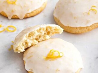 Творожное печенье в лимонной глазури
