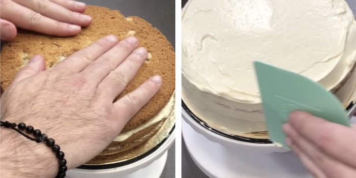 Как собрать фисташково-клубничный  шифоновый торт