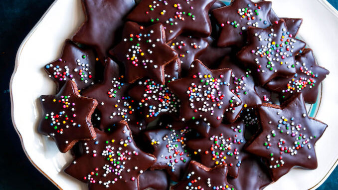Рождественское печенье шоколадные звезды