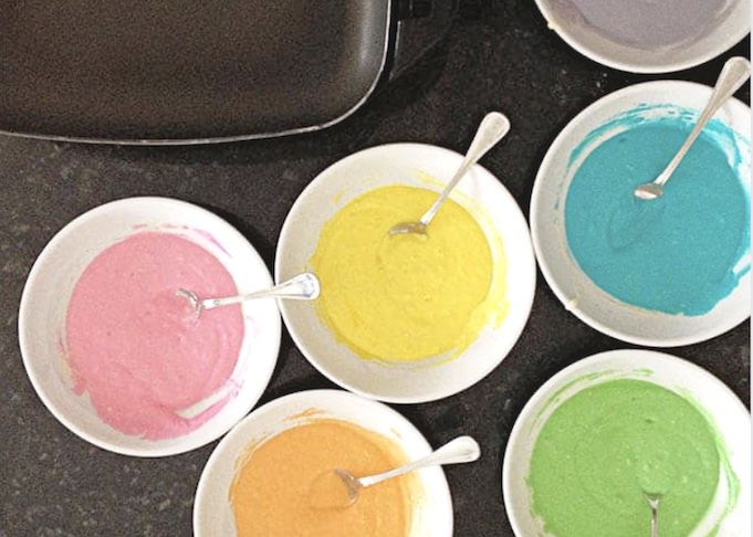 Как сделать цветное тесто для оладьев